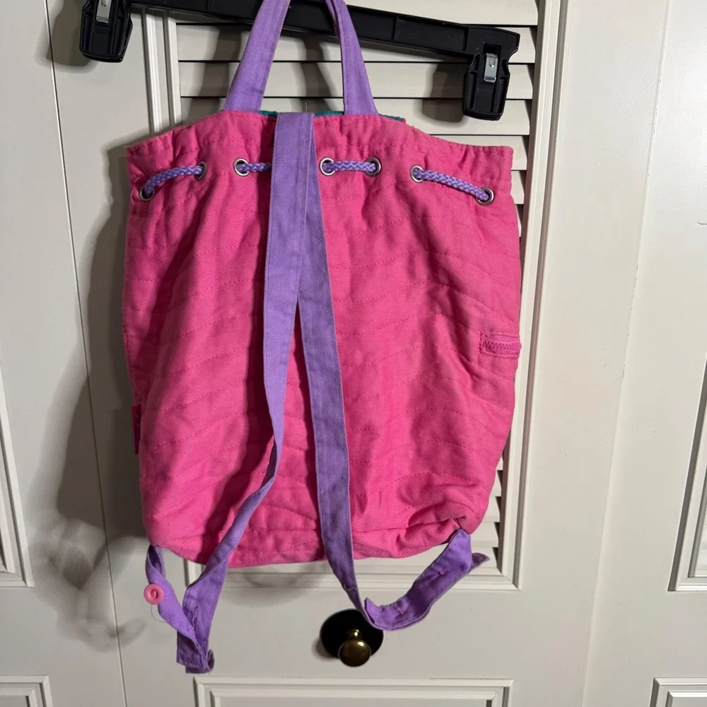 Stephen Joseph Kids Pink Quilted Princess Backpack Drawstring Bag